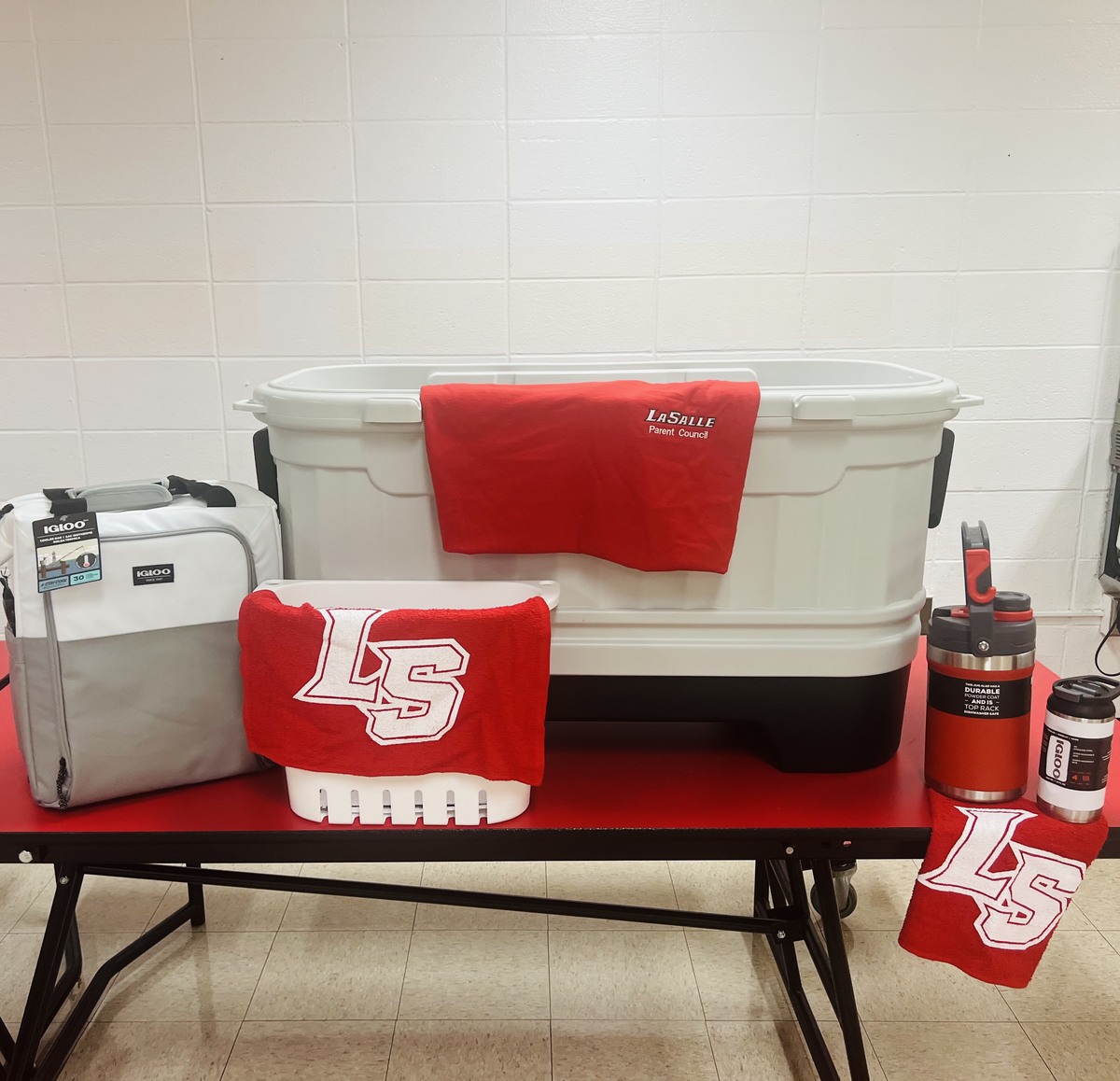Picture of cooler items being raffled off